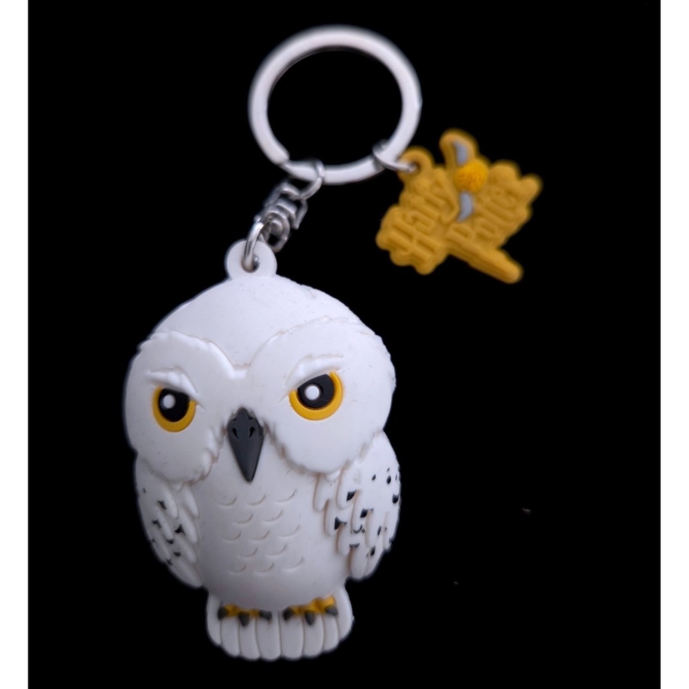 Warner Bros Harry‎ Potter Hedwig Owl Rubber Keychain 3D Figural Bag Charm White